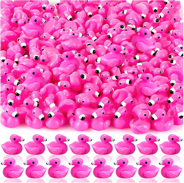 200Pcs Mini Resin Flamingo Ducks, Cute Figurines for Cake Topper, Garden Dollhouse Landscape Aquarium Ornaments