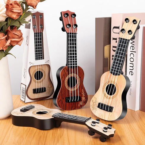 XGHSHW 10 Inch 3 4 Kids Mini Guitar Pcs Toy Guitars Strings Mini Ukulele Musical Instrument Guitars Toy for Toddler