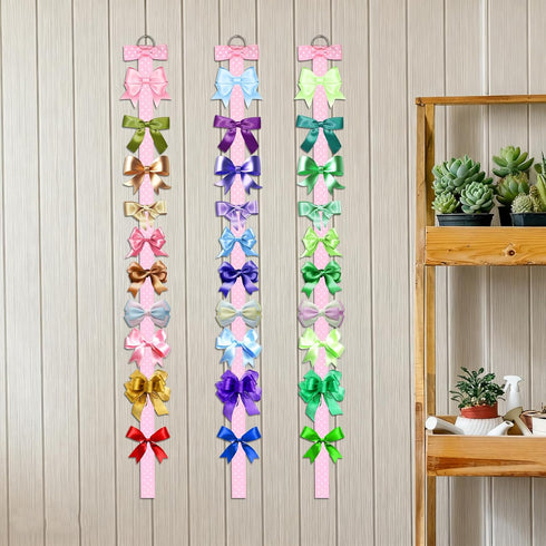 Bremorou 8 Pcs Bow Organizer for Girls Pink Bow Holder For Girls Hair Bows Baby Organizer For Baby Girl Hair