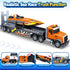 3 4 5 6 7 21" Bstoyder Toddler Boy Toys for Years Kids, Semi Flatbed Truck Toy with a Sea Race Truck, Friction Powered