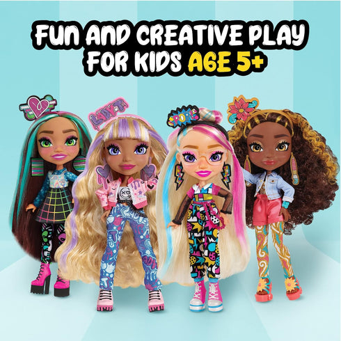 Just Play Art Squad Lady T 10-inch Doll & Accessories with DIY Craft Stencil Project, Toys for Kids Ages 3 Up