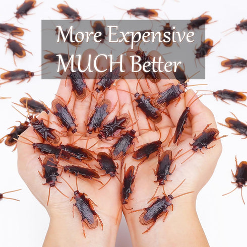 Pretty Realistic 50PCS Fake Roaches, Lifelike Cockroaches for Pranks, Halloween Projects, Creepy Faux Cockroaches