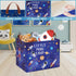 Astronaut Nursery Basket Laundry Hamper,Space Storage Basket with Inspirational Quotes, Planets Boy Room Decor Toy Box