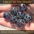 Set Set Metal DND Dice - Unique Round Hollow Orb Design for Better Rolling - Beautiful Dragon for Role Playing Games