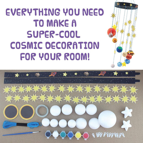STEM Learning Fun 3D Solar System Kit, Complete DIY Mobile Model with 9 Foam Planets