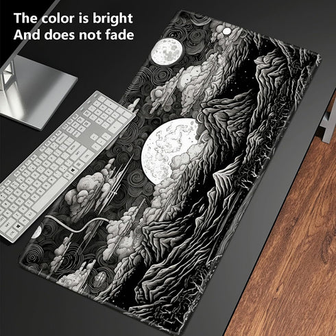 TCG Playmat Board Game Mat Plus 50 Pcs Card Sleeves, 24 x 14 Table Mats with Soft Surface Non-Slip Base