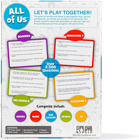 WHAT DO YOU MEME? All of Us - Family Trivia Game for All Generations, Card Games for Kids and Adults