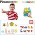 PicassoTiles Magnet Tiles Building Blocks, Dinosaur Theme Set with 8 Magnetized Action Figures, STEM Learning Activities