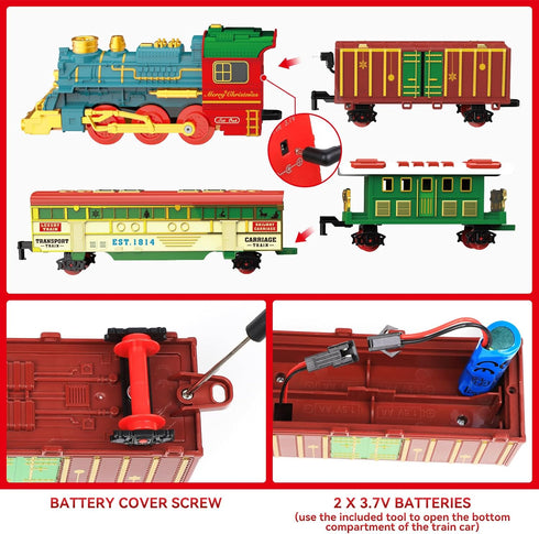 Set Set Set 3 4 5 6 7 8+ Train - Train Toys for Boys with Smokes, Lights and Sound, Toy Train for Under Christmas Tree