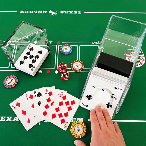 SEETOOOGAMES Blackjack Shoe Discard Tray - Poker Cards Dealing Shoe with Discard Holder - Clear Acrylic Card Dispenser