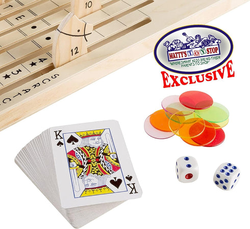 Set Exciting Wooden Horse Racing Game with Dice and Cards