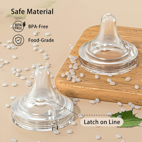 5.4oz 2 Pack, 1 yanyoyo Natural Glass Baby Bottle for Breastfeeding Babies, Anti-Colic Baby Bottle with Natural