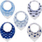Giftty Baby Teething Bibs, 5-Pack Bandana Bibs with Teether, BPA-Free Cotton Drool Bib for Boys and Girls (Aqua)