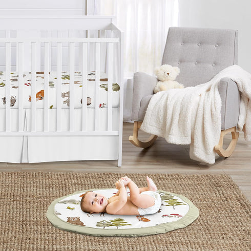 Tummy Sweet Jojo Designs Woodland Forest Animals Boy Girl Gender Neutral Unisex Baby Play Mat Time Activity Infant