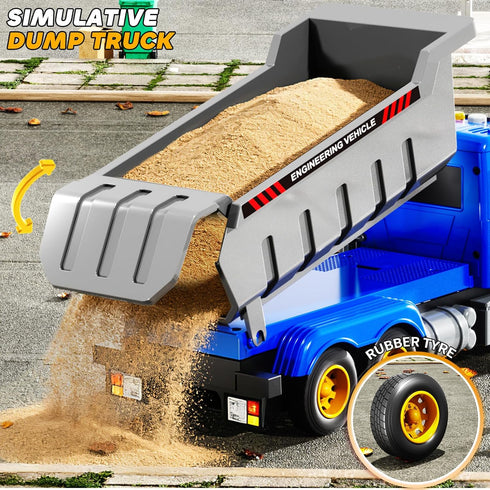 3-5 Playset 3 4 5 6 7 8 JUKUDAHU Toddler Trucks Toys for Boys Years Old, Dump Truck with Lights and Sound, Kids