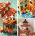 1881PCS Fishing Village Cabin Mini Building Blocks Toys with LED Lighting, Creative Architecture Building Sets for 6+