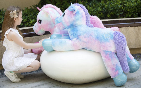 Tezituor 43in Giant Unicorn Plush Toy - Big Rainbow Pink Unicorn Stuffed Animal - Great Birthday Decorations