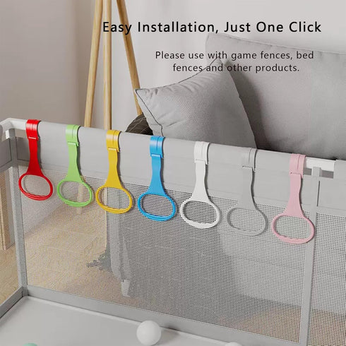 4Pcs Baby Playpen Pull up Rings, Pull up Rings for Play Pen, Playpen Accessories for Help Stand Up Walking Training