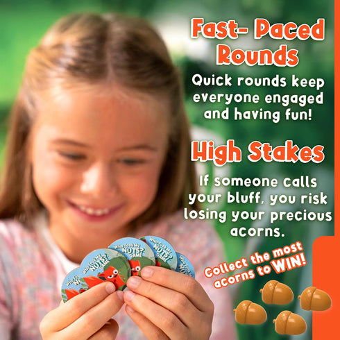 6+, University Games, Who Took My Nuts? Family Bluffing Game, Ages Trade Fruit, Outsmart Friends & Collect Acorns Fast