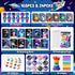 168Pcs Set BenLouis Outer Space Themed Party Favors Space Alien Coloring Books Crayons Sticker Stampers Bulk Classroom