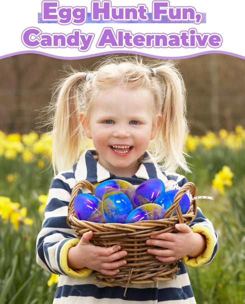 5 Pack Greingways Prefilled Easter Eggs Galaxy Slime Toys, Teens Easters Basket Stuffers Egg Fillers, Easter Games Gift