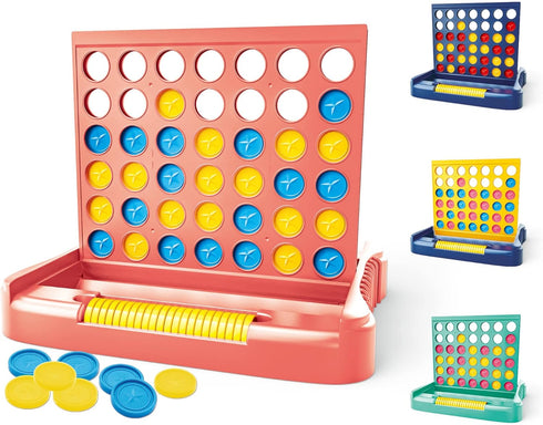 4 in a Row Game - Board Games Toys for Girls, Classic Four in a Row with 6 Spare Discs for Ages 3 to 12