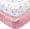 Gerber Baby Unisex 2-Pack Knit Crib Sheet, Animal Geo Girl, One Size