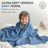 3 Pack (35 35'') Muslin Hooded Towels, Cotton Bath Towels With Hood for Newborn, Infant, Toddler - Soft and Absorbent