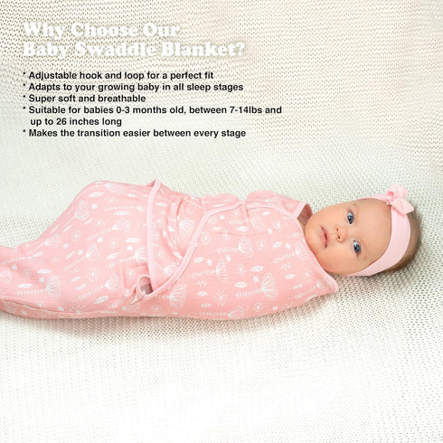Bublo Baby Swaddles for Newborns - 3-Pack Infant Swaddles 0-3 Months - Adjustable Swaddle Sleep Sack - Soft Organic