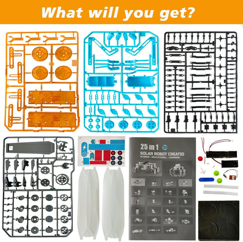 Hechify 25-in-1 8-13, 8-12, Set 8 9 10 11 12 13 14+Years STEM Education DIY Solar Power Toys for Boys Age Science Kits