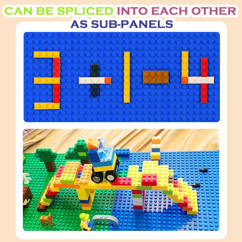EKIND 4 PCS Classic 5" x 10" Building Baseplates - Compatible with Major Brands Toy Bricks - Ideal STEM Activities