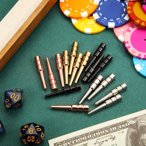 Mudder 32 Pieces Metal Cribbage Board Pegs - Fit 1/8 Holes, Tapered Design for Traditional Board Game, 4 Colors