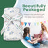 Baby Muslin Swaddle Blanket, Floral Baby Boy & Girl Swaddle Blankets, Neutral Muslin (BLUE CLOVER)