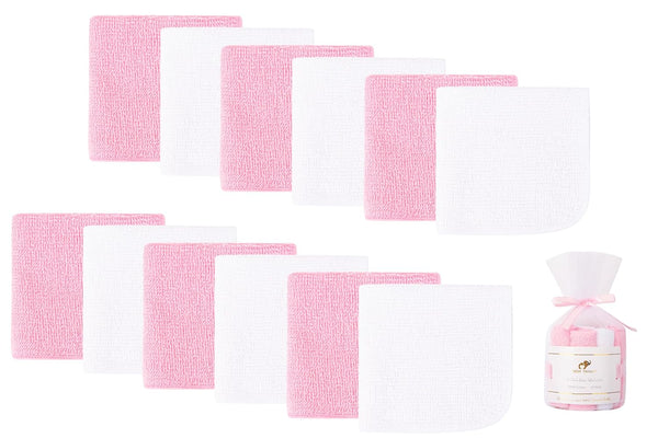 12 Pack Small Baby Washcloths 100% Cotton Thin Soft 7.8" x 7.8"