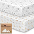 2 Pack and Play Sheets, Waterproof Mini Crib Sheets Fitted - 38x26