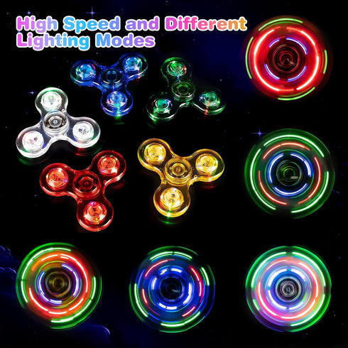 FIGROL 5 Pack LED Light Up Fidget Spinners, Party Favors and Classroom Prizes