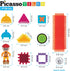 Picasso Toys PTB103 Alphabet & Numerical Train, 103pc Hedgehog Block Shape Building Tiles Set for Learning