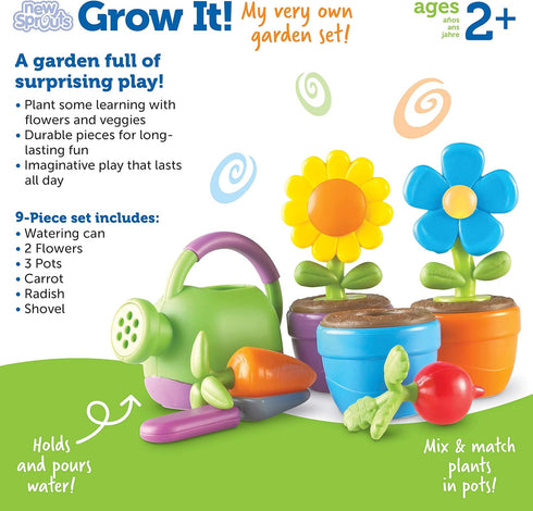 Set 9 2+ Learning Resources New Sprouts Grow It! Toddler Gardening - Pieces, Ages Toddler Learning Toys, Garden Toys