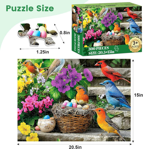 VOLUVOLU 300 Hummingbird 20.5x15 Piece Puzzle for Adults, Colorful Birds Jigsaw Puzzle, Colorful Animals Puzzles, Bird