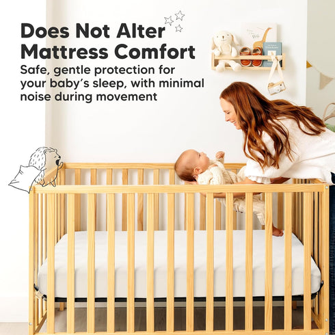 2-Pack 52" 28" Waterproof Crib Mattress Protector Cover Fitted - Quiet Baby Crib Mattress Pad Sheets, x Soft Quilted