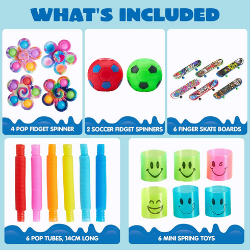 60 Pack, JOYIN Pcs Party Favors for Kids, Fidget Toys Sensory Toy, Goodie Bags Fillers for Birthday Party, Prizes