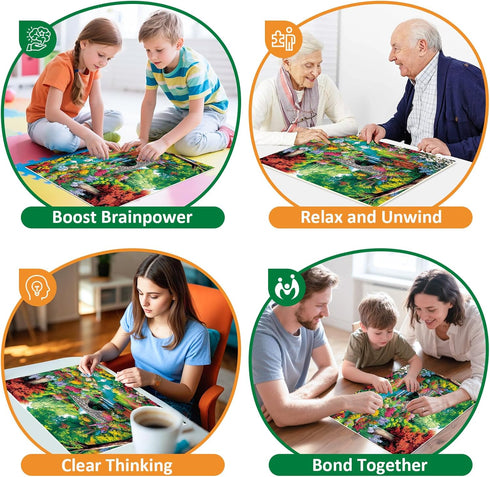VoYouTwo 300 300 Gifts,20.5x15 Piece Puzzle for Adults,Riverside Animal Puzzle for Kids Teen Adults,Spring Flower