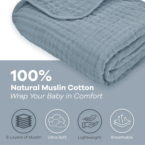 Set Large Muslin Crib Sheet & Blanket for Infants - Soft & Breathable