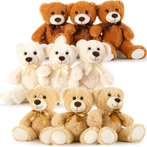 MaoGoLan Bulk Teddy Bears, 9 Packs of 13.8 Inch Plush Teddy Bear Toys, Gift for Boys Girls Birthday Party