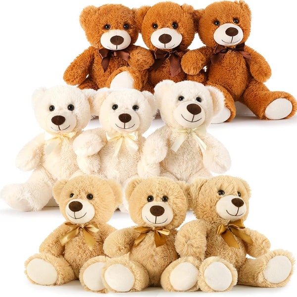 MaoGoLan Bulk Teddy Bears, 9 Packs of 13.8 Inch Plush Teddy Bear Toys, Gift for Boys Girls Birthday Party