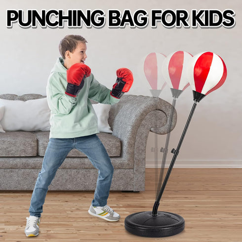Punching Bag for Kids with 2 Pack Boxing Gloves, Boxing Toys for Boys & Girls Age 5-10, Height Adjustable Stand