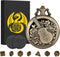Mini DND Dice Set Steampunk Hollow Bard Pocket Watch Shell Case, 7pcs Tiny Polyhedral Metal Dice