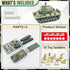 1:72 US Army Tank & Army Men Toys Playset, 2pc US Tank-7 Models, 10pc Toy Soldiers, Desert Tan & Olive Drab Green