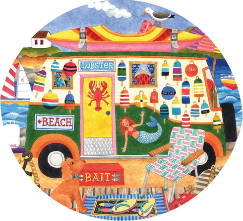 Ceaco 5 in 1 Multipack Happy Camper, (2) 300 Piece, (2) 500 Piece, (1) 750 Piece Jigsaw Puzzles