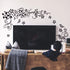 LiveGallery Removable Black Vinyl Flowers Wall Decals, DIY Flower Vines and Butterfly Stickers for Home Decor